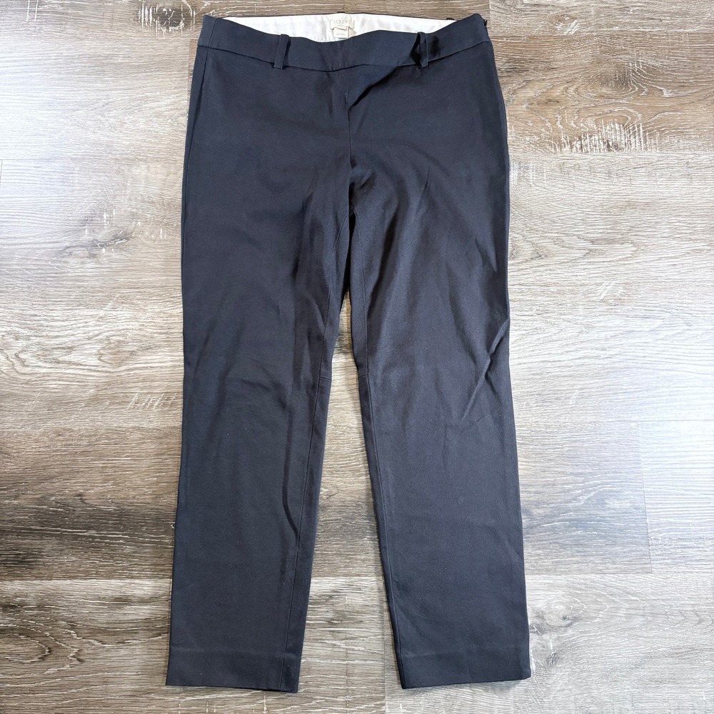 J.Crew Minnie Pant Black Stretch Cotton Slim Ankle Trouser Side Zipper Size 6 - Picture 1 of 8
